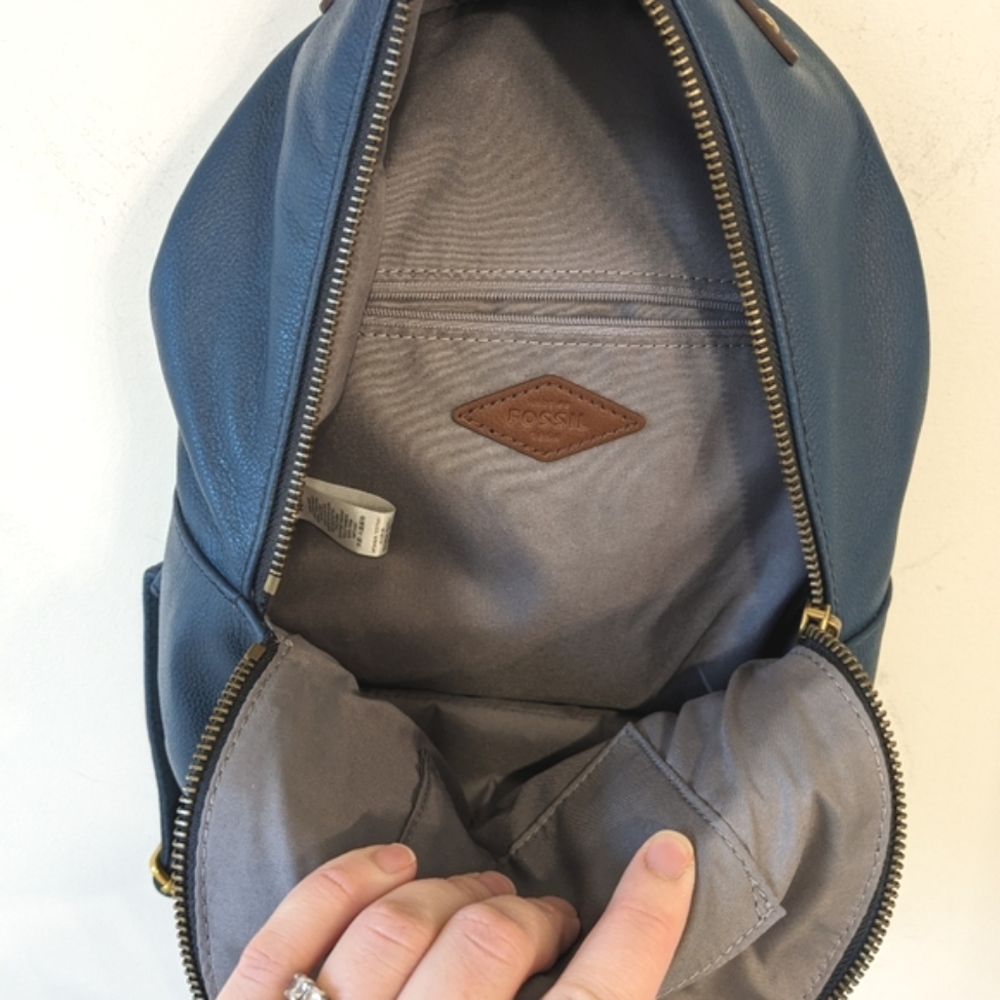 Fossil Blue Leather Studded Mini Backpack - Picture 9 of 12